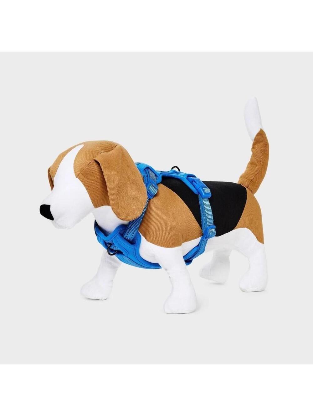 Reflective, Adjustable and Reinforced Stitching Comfort Dog Harness - S - Blue
